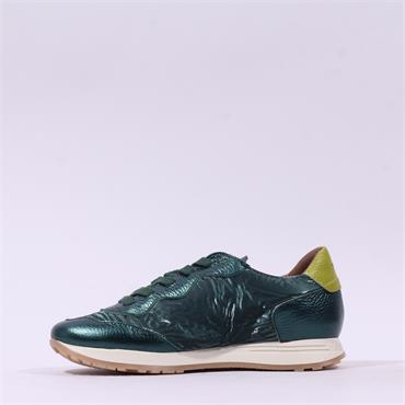 Wonders Towanda Nylon Laced Trainer - Green Combi